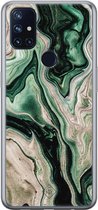 Casimoda® hoesje - Geschikt voor OnePlus Nord N10 5G - Groen marmer / Marble - TPU - Backcover - Groen - Marmer