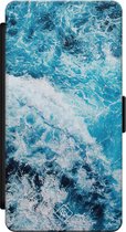Casimoda® bookcase - Geschikt voor Samsung Galaxy S21 - Hoesje met pasjeshouder - Oceaan - Blauw - Kunstleer