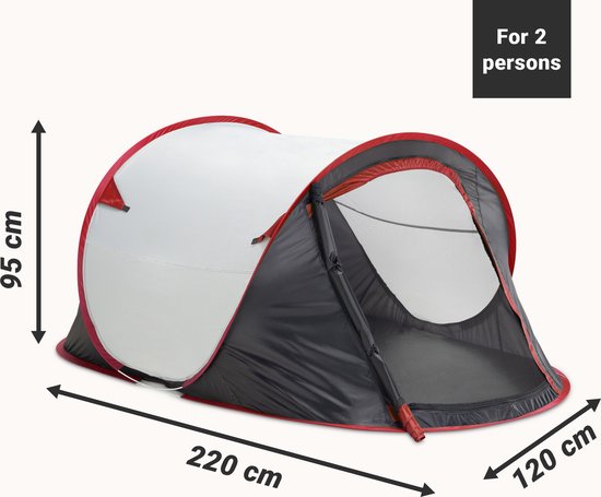 JEMIDI tweepersoons pop-up tent - Opgooitent, werptent voor 2 personen - Ideaal als festivaltent of kampeertent - Verschillende kleuren - JEMIDI