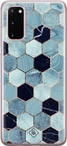 Casimoda® hoesje - Geschikt voor Samsung S20 - Blue Cubes - Backcover - Siliconen/TPU - Groen