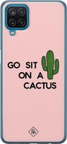 Casimoda® hoesje - Geschikt voor Samsung A12 - Go Sit On A Cactus - Backcover - Siliconen/TPU - Roze