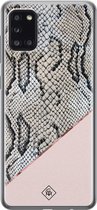 Casimoda® hoesje - Geschikt voor Samsung A31 - Snake Print - Backcover - Siliconen/TPU - Roze