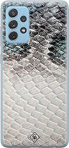 Casimoda® hoesje - Geschikt voor Samsung A52 (5G) - Oh My Snake - Backcover - Siliconen/TPU - Blauw
