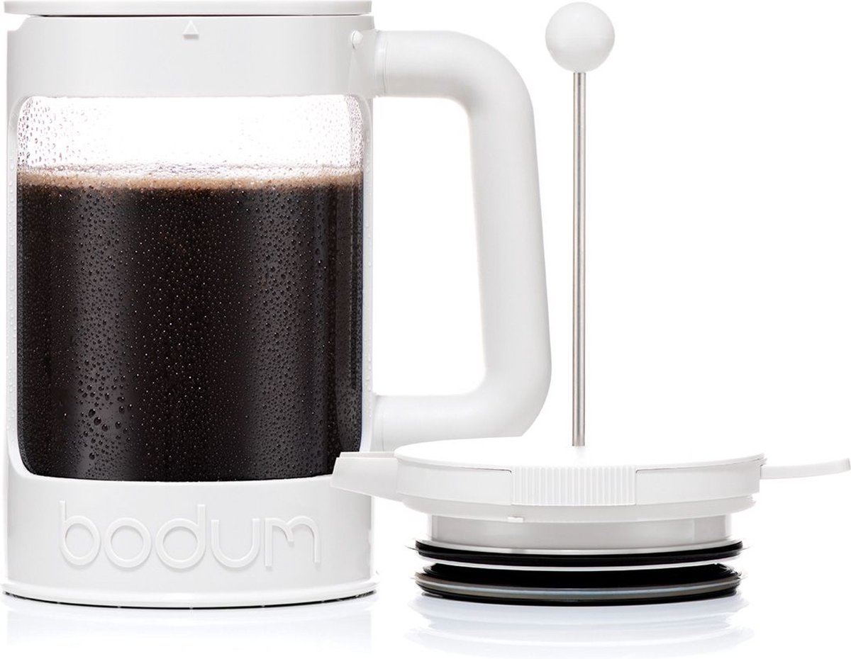 Bodum | Bean Cafetière voor ijskoffie / cold brew | Kunststof BPA-vrij | 1.5L | 12 kops | Wit