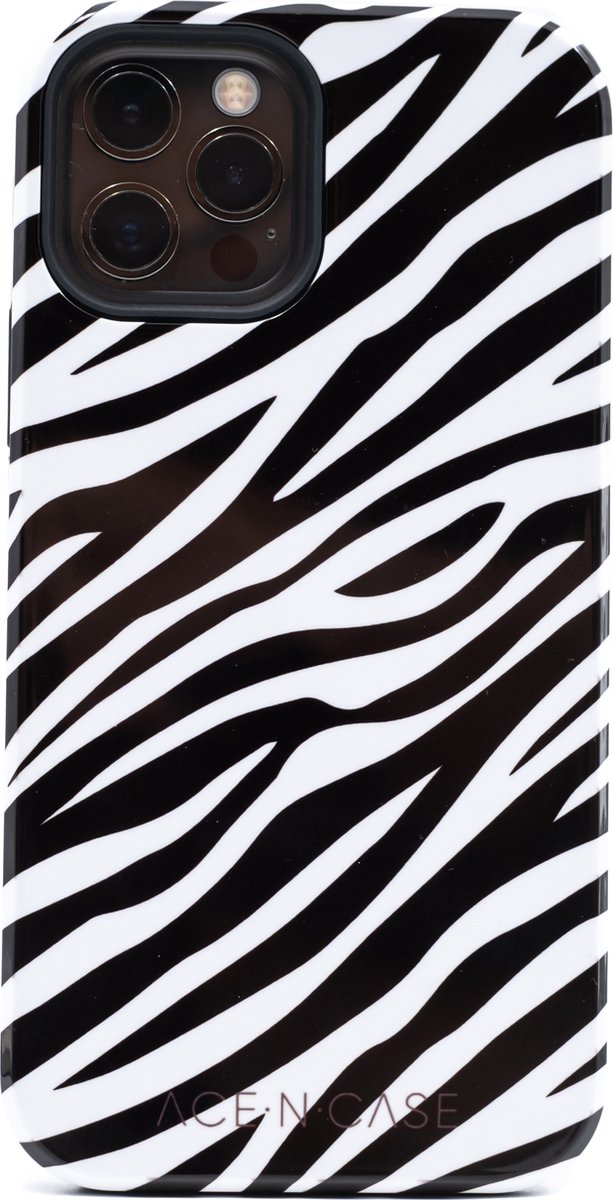 Ace and Case - Iphone 12 PRO Max Telefoonhoesje - Double Layer Protection Case - Zebra