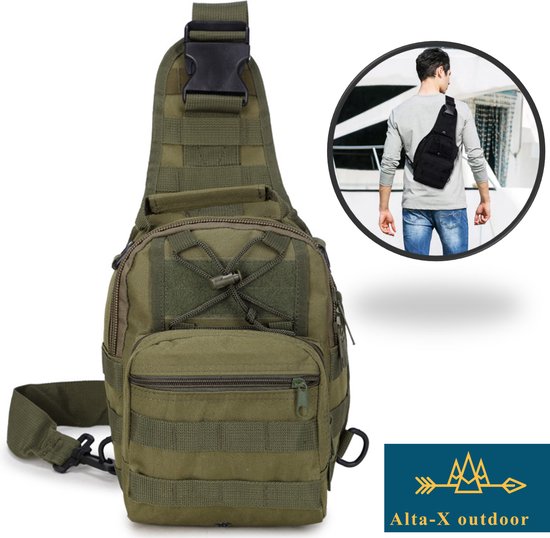 Alta-X - Tactical schoudertas Hoge kwaliteit - Tactical Crossbody Sling Bag - Crossbody bag - Kleur Groen