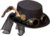 Chapeau haut de Steampunk avec lunettes et mécanisme d'horlogerie | Taille unique