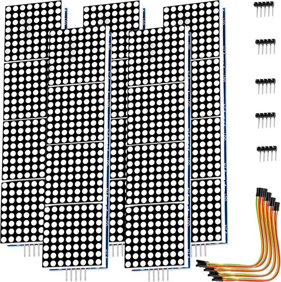 Foto: Azdelivery 5 x max7219 8x32 4 in 1 dot matrix led display module compatibel met arduino inclusief e book 