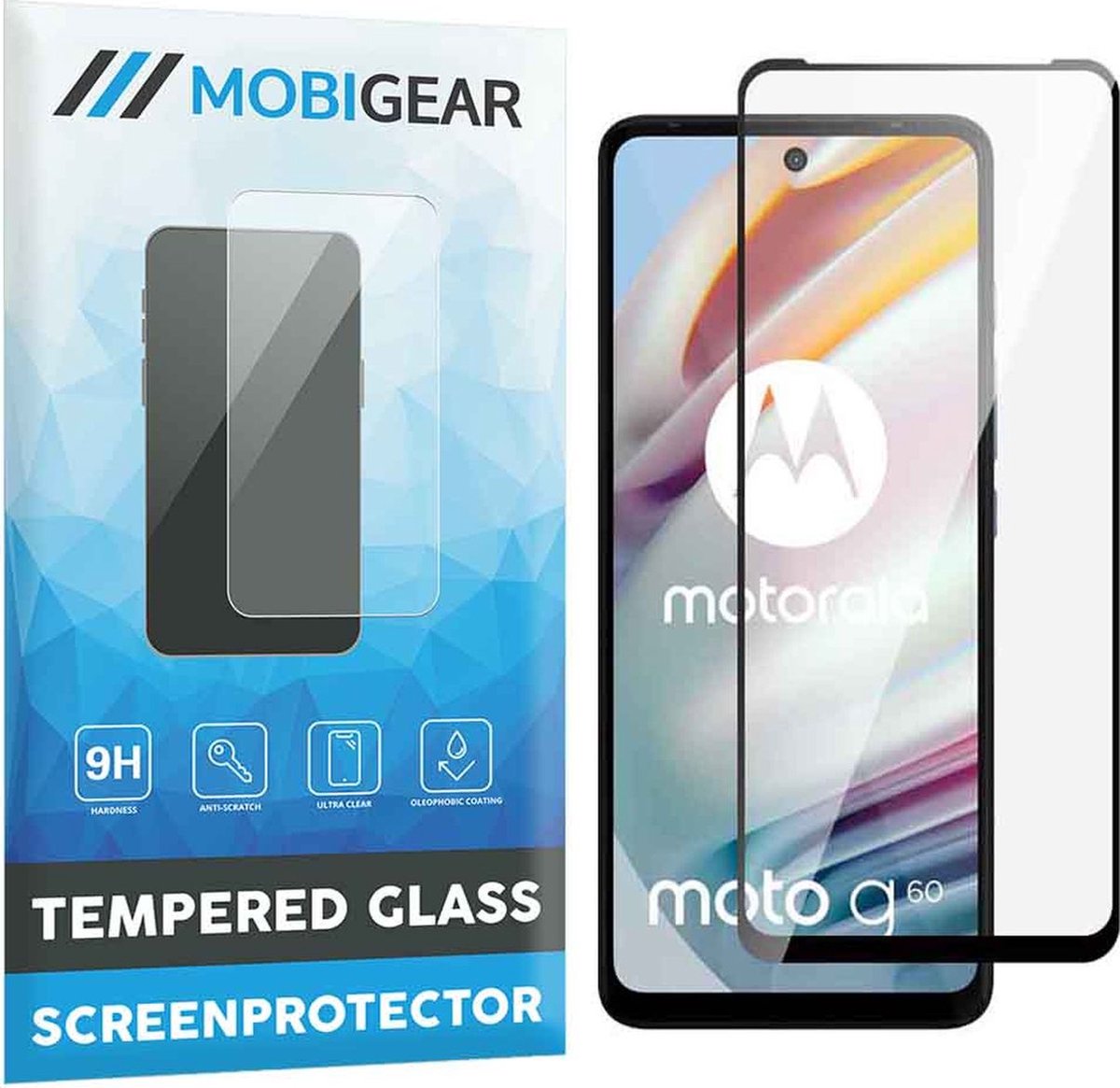 Mobigear Screenprotector geschikt voor Motorola Moto G60 Glazen | Mobigear Premium Screenprotector - Case Friendly - Zwart