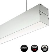 2X Hangende LED lichtbalk 60 cm - Koppelbaar - Helder witte lichtkleur 4000K - Incl. Ophangset 1 meter - 18W - Linear