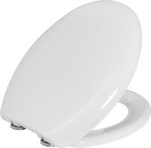 Furnibella - Toiletbril WC bril PP met softclose Functie,toilethoes WC-deksel antibacterieel met Quick release systeem,Wit