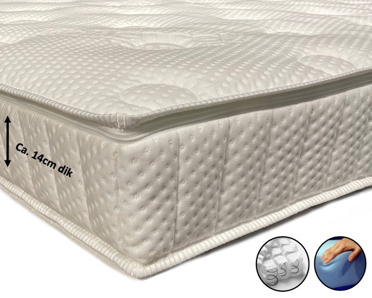 dreambedden Topper Momentum Micropocketvering - 120x210 - HR55 Koudschuim - ca. 14cm dik - Tencel Wit