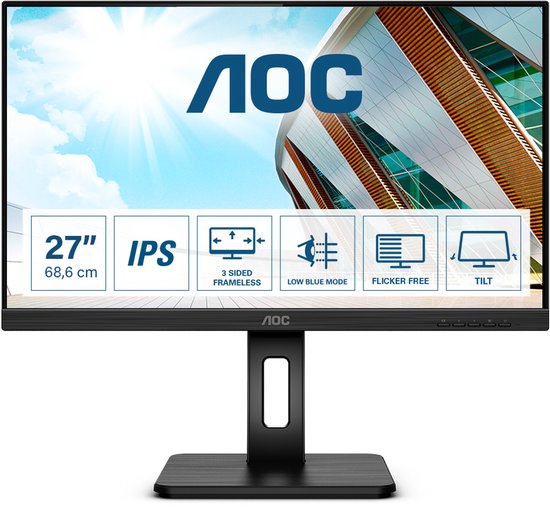 Monitor AOC 27P2Q 27" IPS WLED LED IPS LCD Flicker free 75 Hz