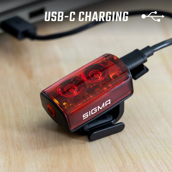 Sigma Buster 800 USB LED Fiets Verlichtingset - 800 Lumen + Buster RL 80 Flash USB - Li-ion accu - Oplaadbaar — afbeelding 4