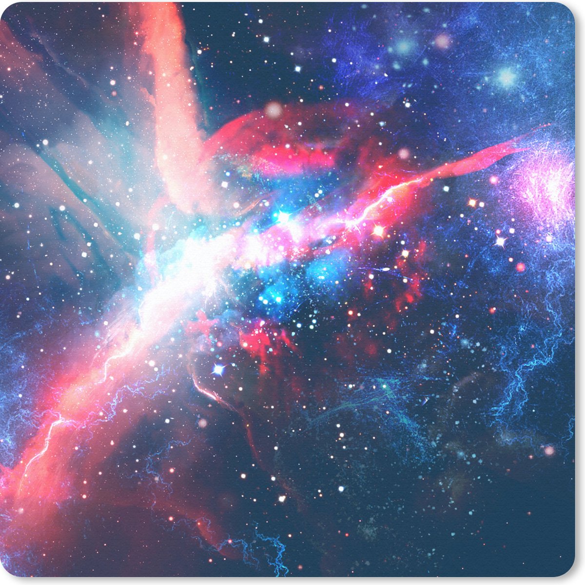 Muismat 30x30 cm - Mousepad Ruimte - Kleuren - Licht - Muismatten