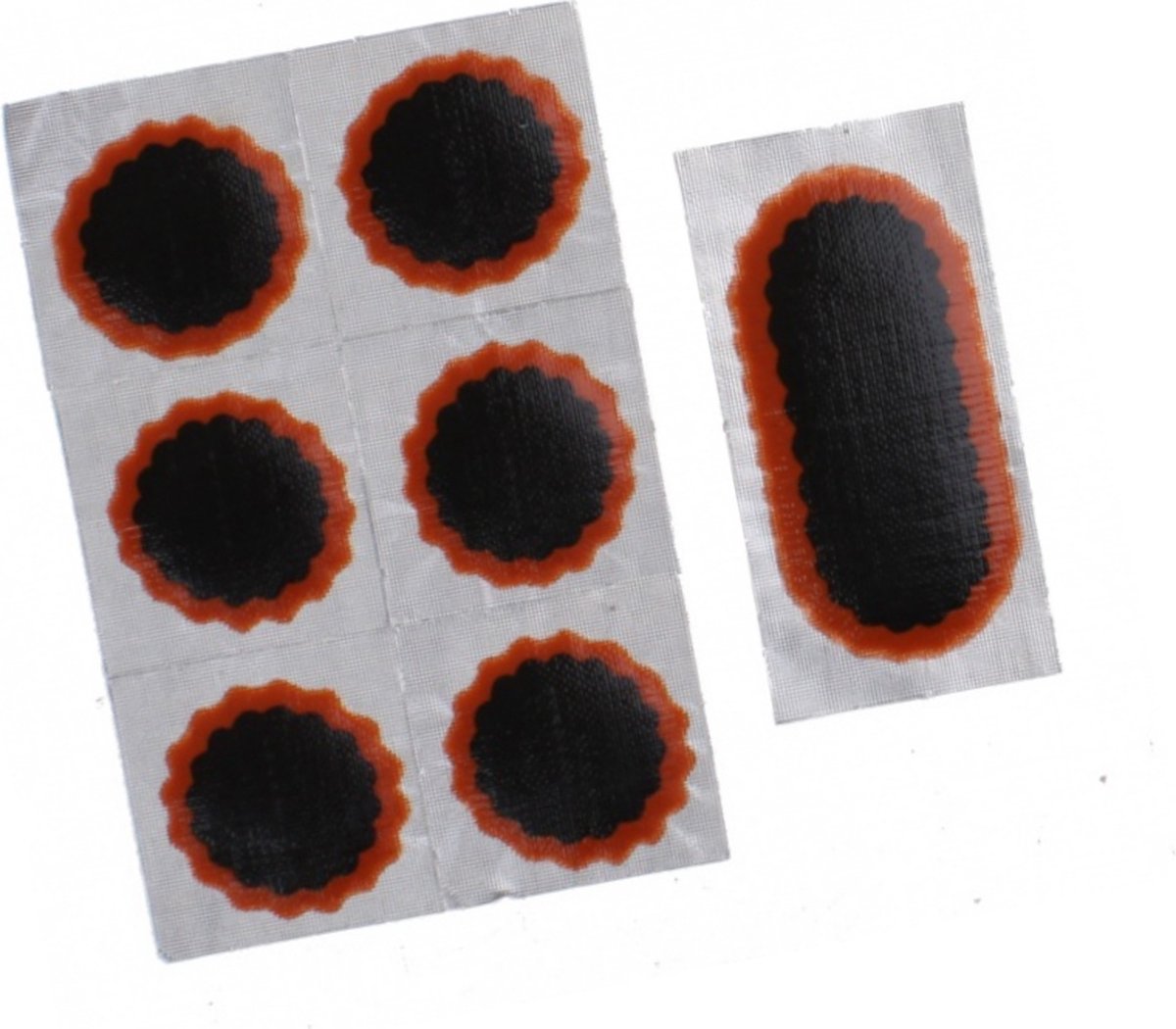 Rema Tiptop Pleisterstrip voor fietsbanden - 6 ronde en 1 lange patch - Dubbelgelaagd rubber - Zwart/rood thumbnail 3