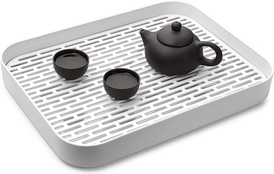 PLASTIFIC Plastic Afdruiprek Plaat Bestek Rek Keuken Sink Gebruiksvoorwerp Aftappen Bekerhouder (45 x 29,7 x 8cm, Taupe PLASTIFIC Plastic Afdruiprek Plaat Bestek Rek Keuken Sink Gebruiksvoorwerp Aftappen Bekerhouder (45 x 29,7 x 8cm, Taupe
