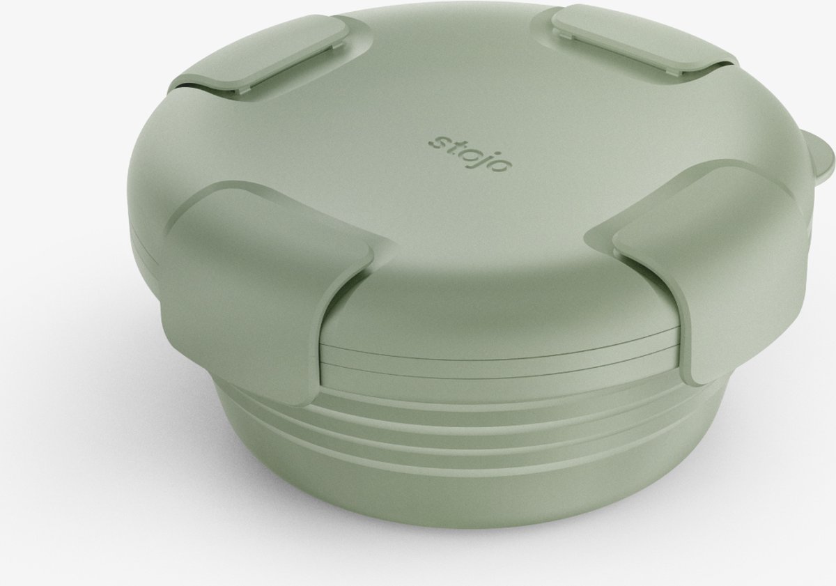 Stojo - Bowl - Vershouddoos / Lunchbox - met Deksel - 1065 ml - Opvouwbaar - Herbruikbaar - Sage