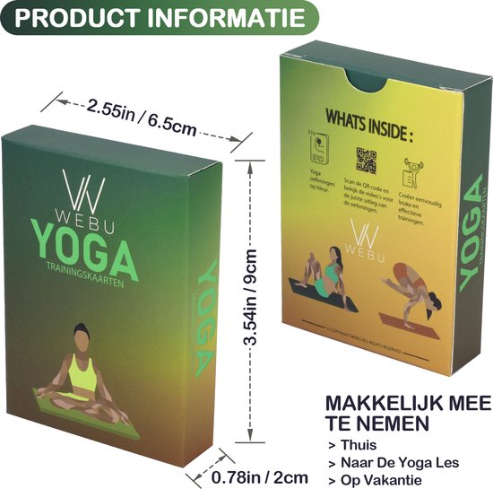 WEBU 51 Yoga Kaarten - Yoga Trainingskaarten - Yoga Oefeningen - Yoga voor Thuis - Sporten - Fitness - Mat - Pilates - Incl. professionele trainingsvideo’s van WEBU — afbeelding 5