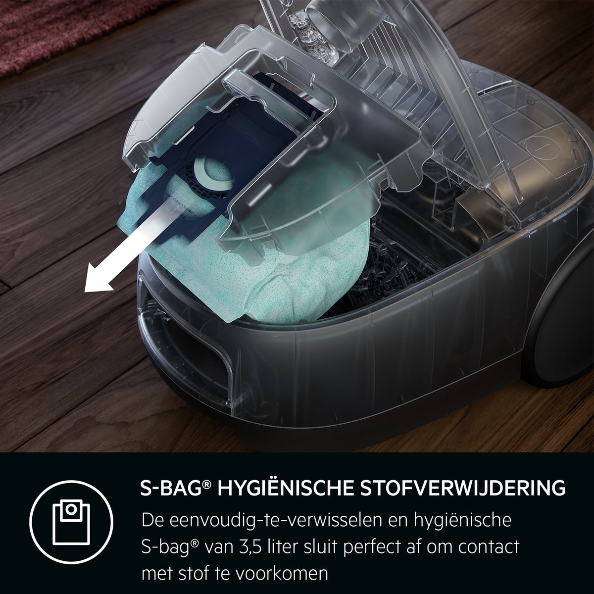 AEG AB61H6SW Allergy 6000 - Stofzuiger met zak - Parketborstel - Dierenhaar - Hepa filtratie - Mini turboborstel - Parketzuigmond - Vacuum cleaner - Alle vloetypen - Wit - 650 watt - Lang snoer 12m bereik - Compact design - 5 extra accessoires — afbeelding 6