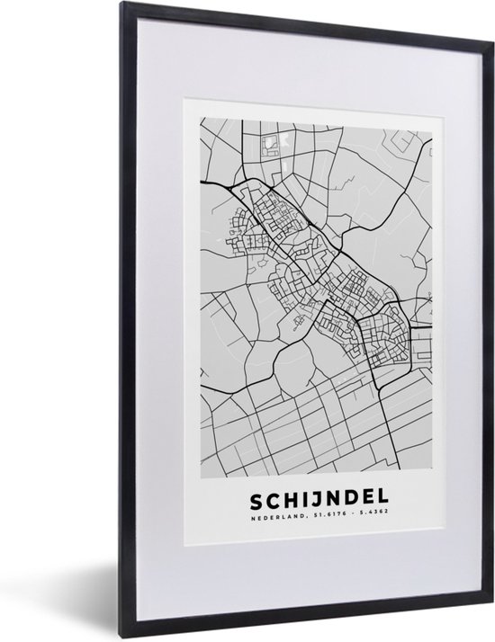 Fotolijst Incl Poster Schijndel Kaart Plattegrond Stadskaart X Cm Bol Com