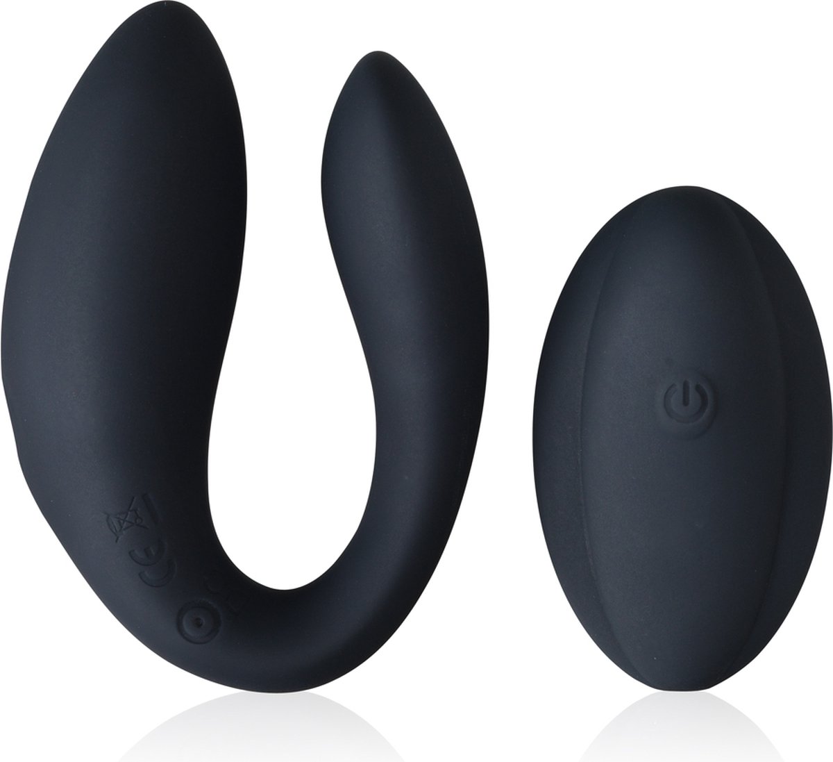 INTY Toys - Switch - Koppelvibrator Met Afstandsbediening - Partner Vibrator - 10 Standen - Ultra sterke trillingen - Oplaadbaar via USB - 100% Silicone - Waterbestendig - Zwart