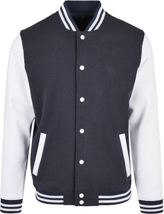 Baseball Jacket (Navy / Wit) - S