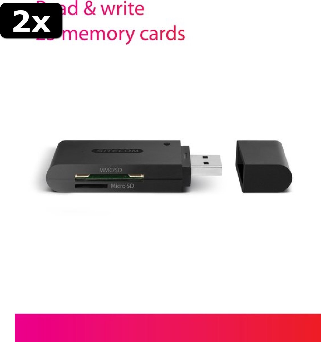 2x Sitecom - MD-063 - Lecteur de carte compact USB 3.0 Superspeed 5Gbps  pour carte