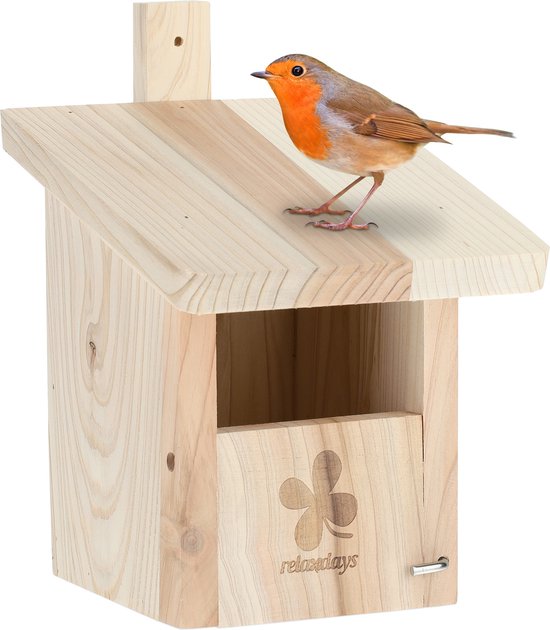 nestkast halfholenbroeders - houten vogelhuisje - tuin bol.com