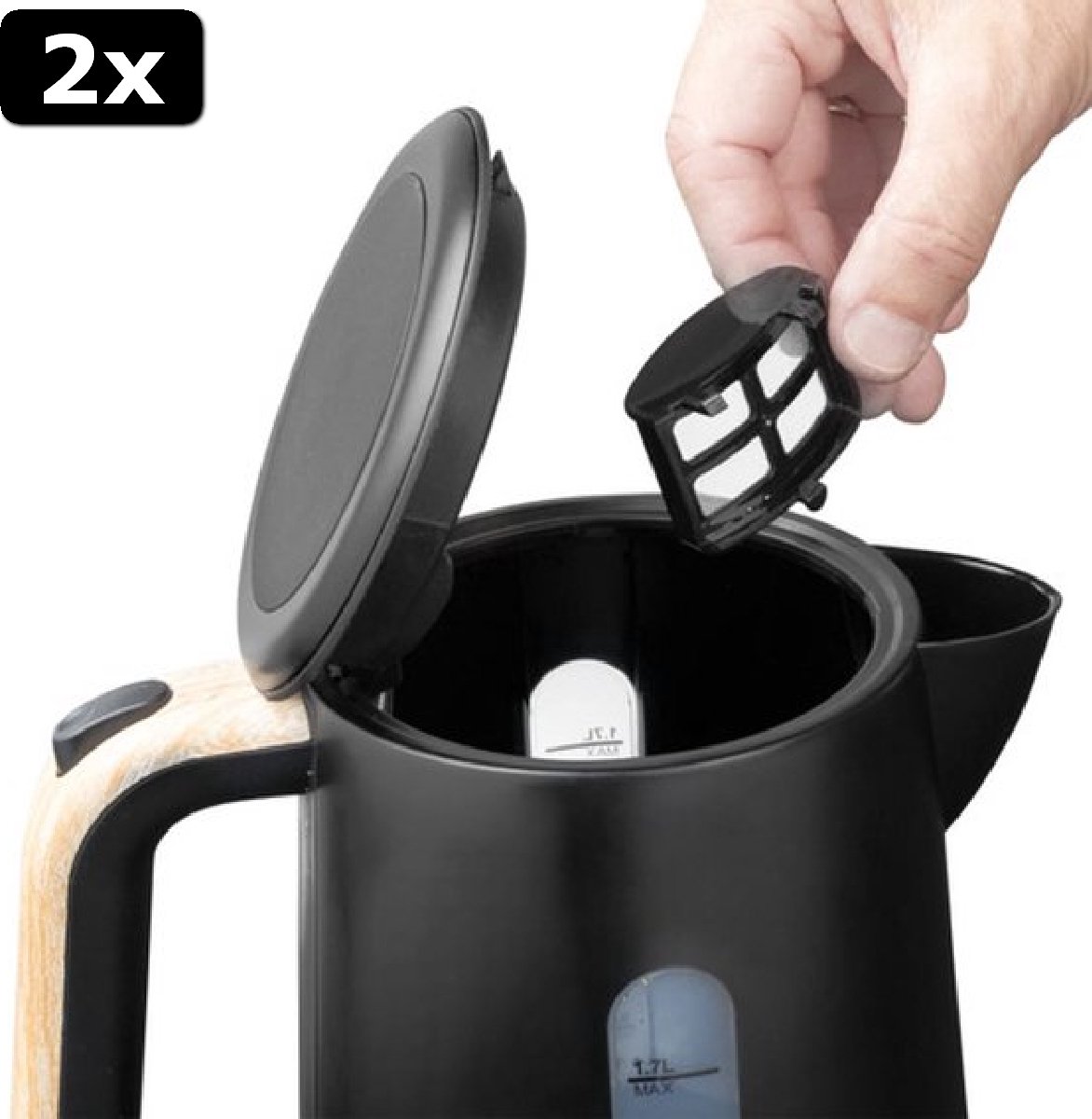 Elektrische Waterkoker 1,7 L - RVS kan - Adler - 2200W - LED