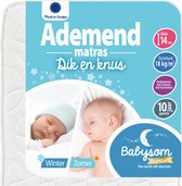 Babysom - Ademend Baby Matras - 70x140 cm | 14 cm dik | 2-zijdig ( een zomer en een winter zijde ) | Anti-allergisch | Oeko-Tex® | EU-product