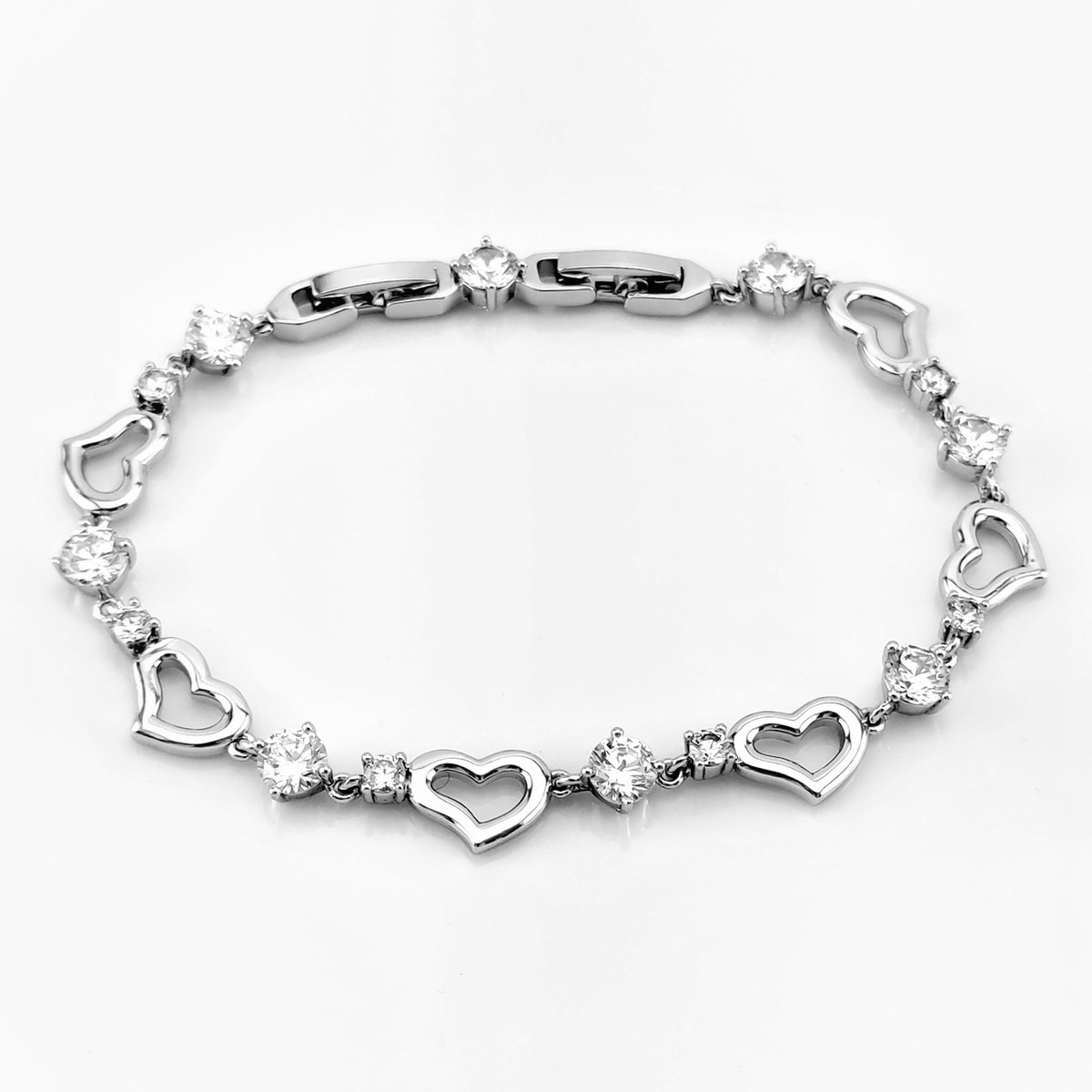 XUPING Gerhodineerd Armband met Hart en Kristallen