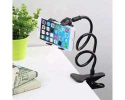 Tablet en Telefoonhouder - Universele en Flexibele Arm - Te bevestigen op vrijwel elk oppervlak - Klembreedte 50-60 mm - 360 graden roteerbaar - Geschikt voor smartphones van 3 tot 7 inch - Zwart