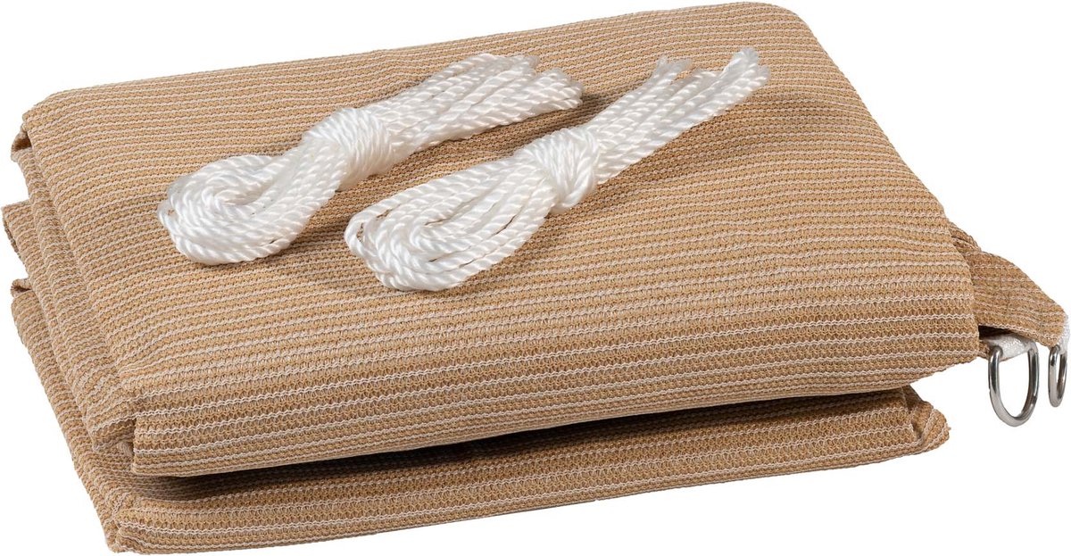 Schaduwdoek Vierkant 6x6m Sand - Extra zware kwaliteit - Schaduwdoeken