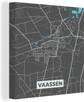 Peinture sur toile Carte - Vaassen - Plan de la ville - Carte - 20x20 cm - Décoration murale - Plan de la ville