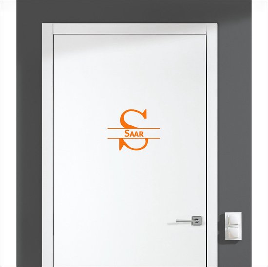 Sticker pour porte avec nom - Sarre - Oranje