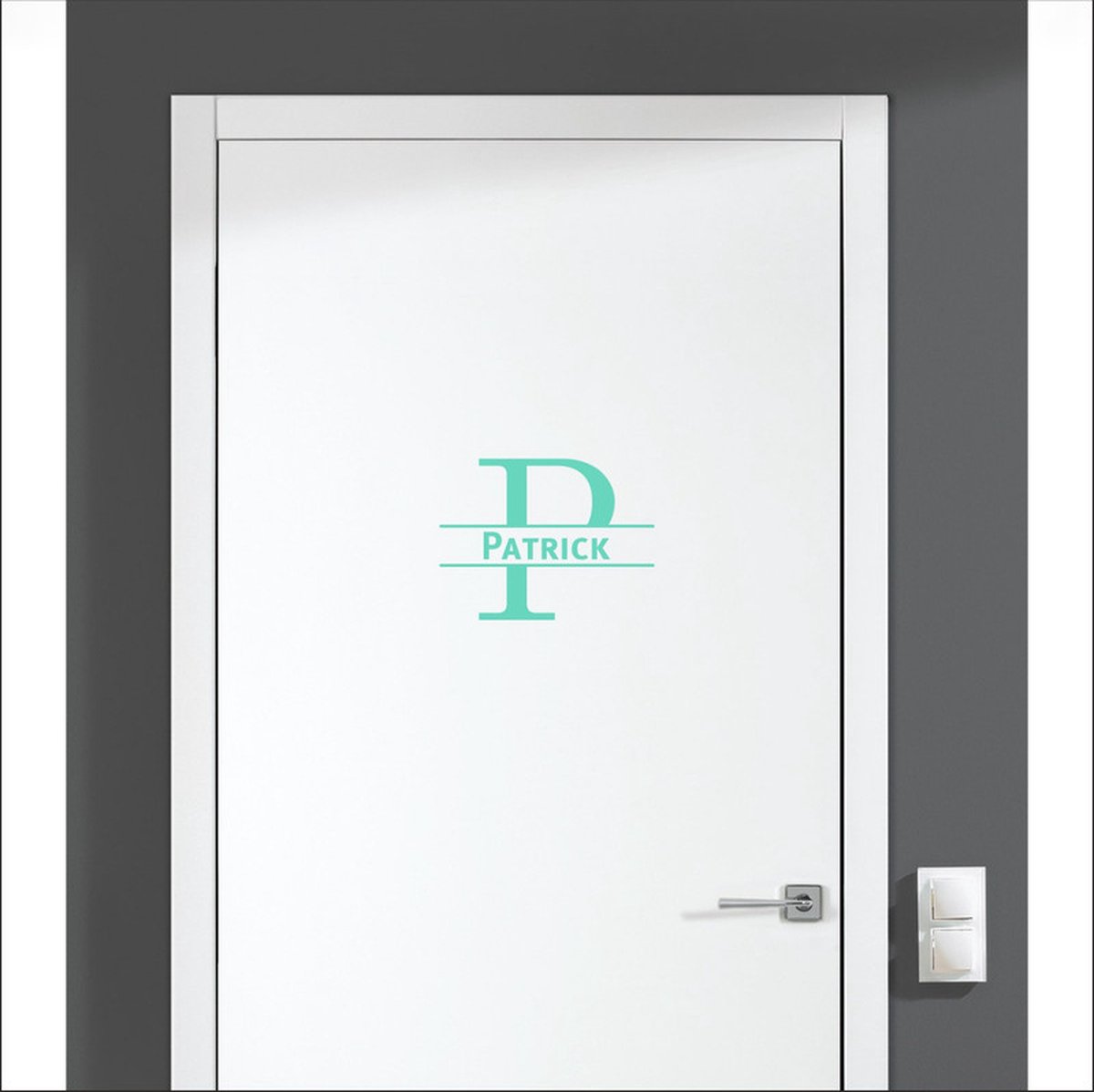 Deursticker Met Naam -  Patrick - Mint