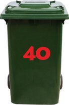 Autocollant Kliko / Autocollant poubelle - Numéro Kliko x 25 - Rouge