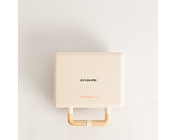 CREATE - Sandwich/wafel grill - Verwisselbare grillplaten - Verticale opslag - Beige - STONE 3 IN 1 STUDIO