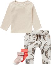 Noppies - Kledingset - 4 delig - Broek Tivoli Oatmeal - Shirt Natal Oatmeal - 1 paar sokjes - Maat 56