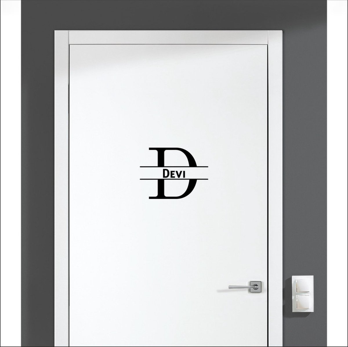 Deursticker Met Naam - Devi - Zwart