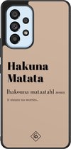 Casimoda® hoesje - Geschikt voor Samsung Galaxy A53 - Hakuna Matata - Zwart TPU Backcover - Tekst - Bruin/beige