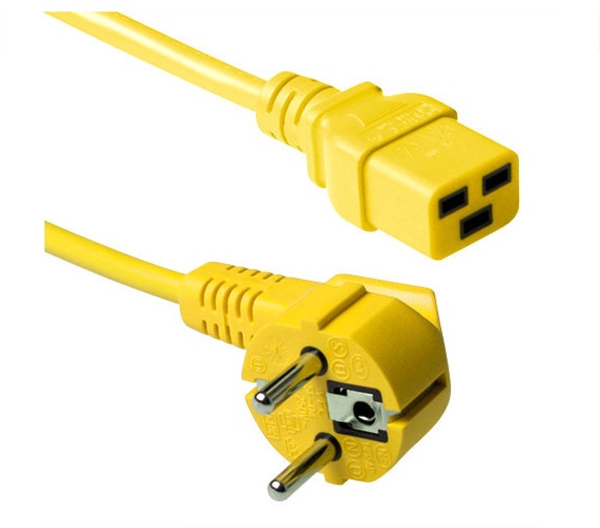 Image of ACT Netsnoer CEE 7/7 male (haaks) - C19 geel 0,6 m AK5179