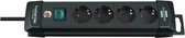Premium-Line stekkerdoos 4-voudig zwart 1,8m H05VV-F 3G1,5