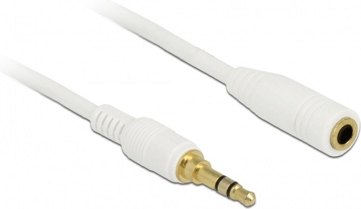 Image of 3,5mm Jack stereo audio slim kabel verlengkabel met extra ruimte - wit - 5 meter