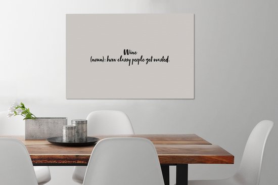 Tableau Peinture Citations - Vin - Proverbes - Définition du Vin - Dictionnaire - 90x60 cm - Décoration murale
