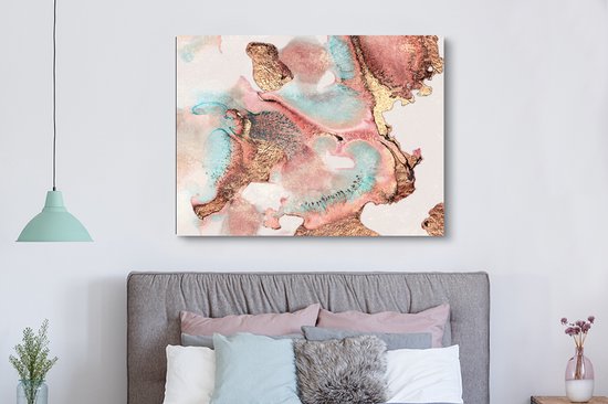 Tableau sur toile Encre - Pastel - Abstrait - 160x120 cm - Décoration murale XXL