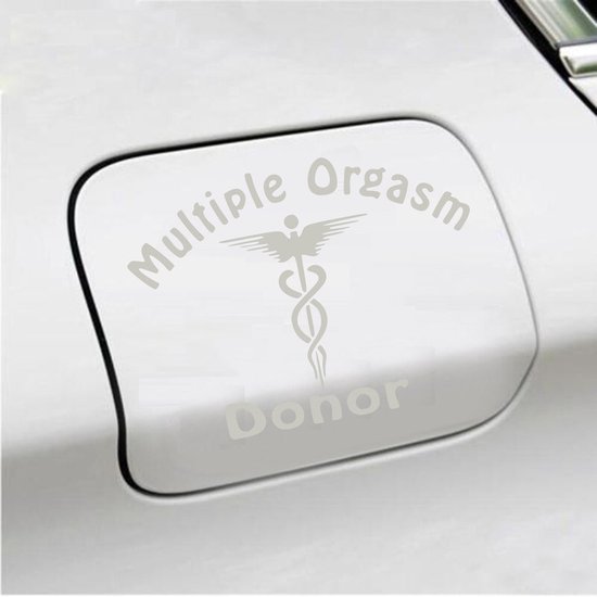 Bumpersticker - Multiple Orgasm Donor - 11,1 X 14,8 - Zilver