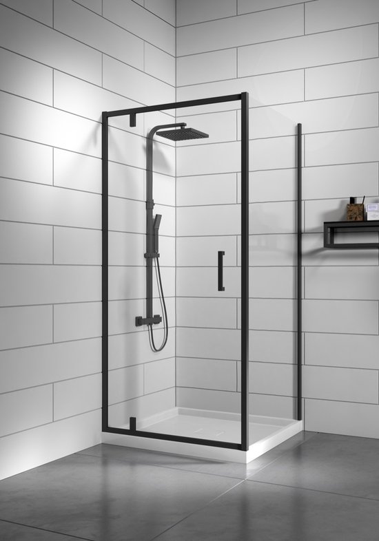 Badplaats Douchecabine Emery 90 cm x 90 cm x 190 cm Zwart