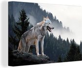 Peinture sur Toile Loup - Animal - Forêt - 30x20 cm - Décoration murale